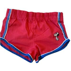 VINTAGE 70's Snoopy Athletic dolphin Shorts Red Ringer Stripe Rob Roy 1971